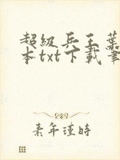 超级兵王叶谦全本txt下载笔趣阁