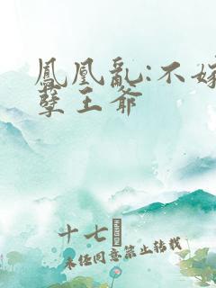 凤凰乱:不嫁妖孽王爷