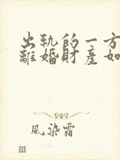 出轨的一方提出离婚财产如何分配