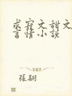 求宠文甜文现代言情小说