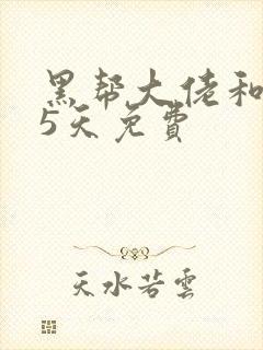 黑帮大佬和365天免费