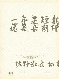 一年是短期借款还是长期借款