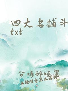 四大名捕斗将军txt