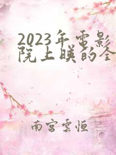 2023年电影院上映的全部电影列表
