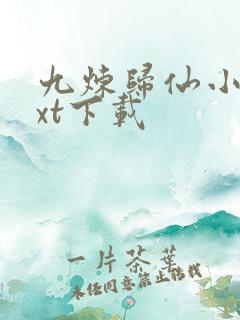 九炼归仙小说txt下载