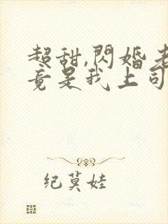 超甜,闪婚老公竟是我上司免费阅读