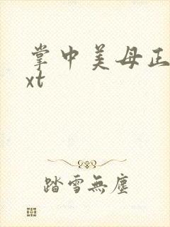 掌中美母正版txt