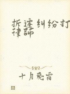 拆迁纠纷打官司律师