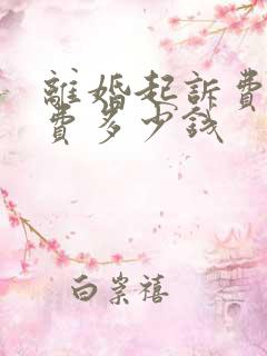 离婚起诉费律师费多少钱