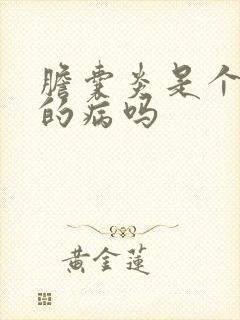 胆囊炎是个严重的病吗