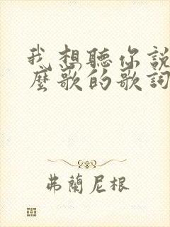 我想听你说是什么歌的歌词