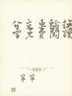 公交车轮换C程雪免费阅读