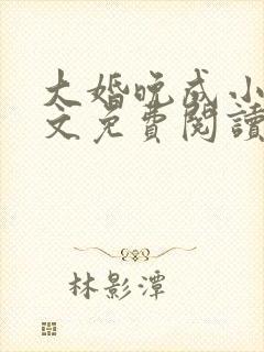 大婚晚成小说全文免费阅读