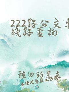 222路公交车线路查询