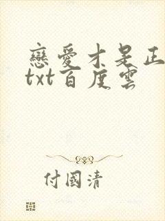 恋爱才是正经事txt百度云