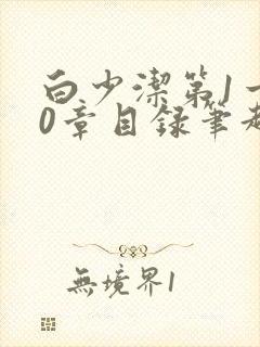 白少洁第1一40章目录笔趣阁