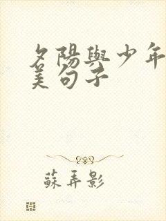 夕阳与少年的唯美句子