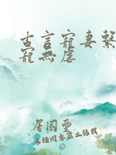 古言宠妻系列甜宠无虐