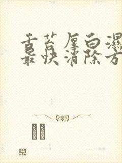 舌苔厚白湿气重最快消除方法