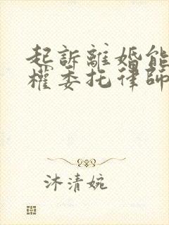 起诉离婚能否全权委托律师