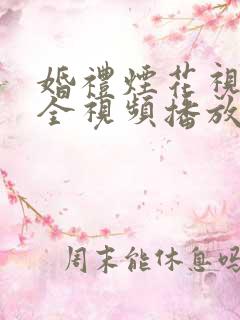 婚礼烟花视频大全视频播放