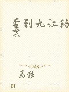 查到九江的火车票