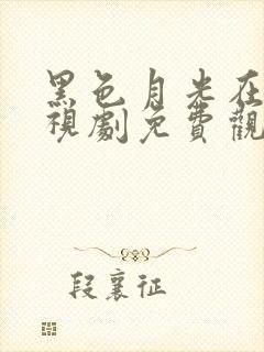 黑色月光在线电视剧免费观看