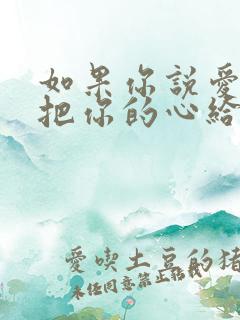 如果你说爱我就把你的心给我