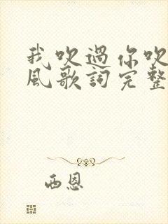 我吹过你吹过的风歌词完整版