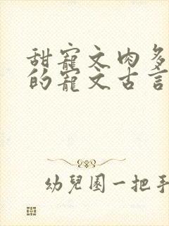 甜宠文肉多好看的宠文古言