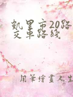 凯里市20路公交车路线