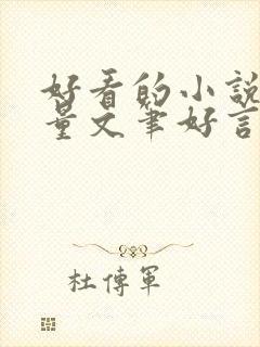 好看的小说高质量文笔好言情