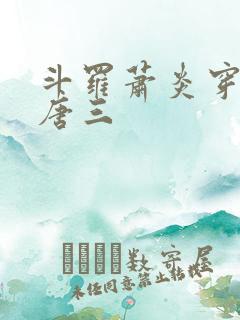 斗罗萧炎穿越成唐三