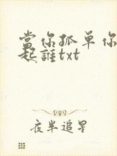 当你孤单你会想起谁txt