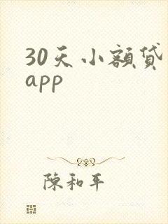 30天小额贷款app
