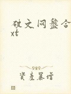 破文网盘合集txt