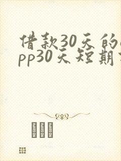 借款30天的app30天短期借