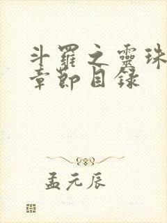 斗罗之灵珠神剑章节目录