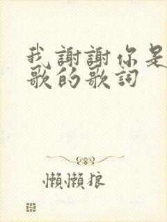 我谢谢你是什么歌的歌词