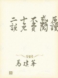 二十不惑原著小说免费阅读