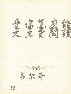 爱你怎么能了全文免费阅读