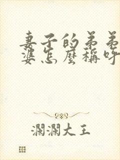 妻子的弟弟的老婆怎么称呼