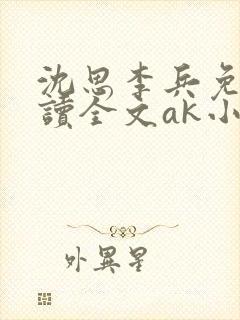 沈思李兵免费阅读全文ak小说