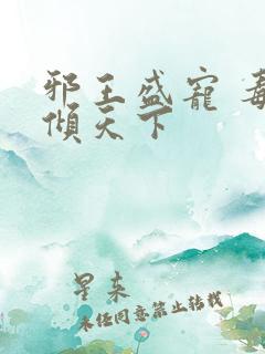 邪王盛宠 毒妃倾天下