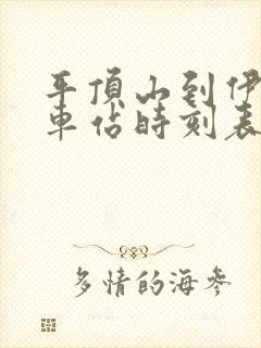 平顶山到伊川汽车站时刻表