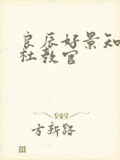 良辰好景知几何杜教官