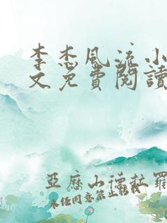 李杰风流小说全文免费阅读