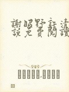 谢昭野许清欢小说免费阅读最新章节