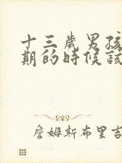 十三岁男孩叛逆期的时候该怎么跟他沟通