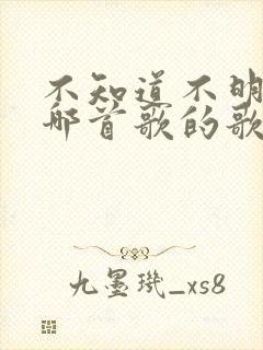 不知道不明了是哪首歌的歌词